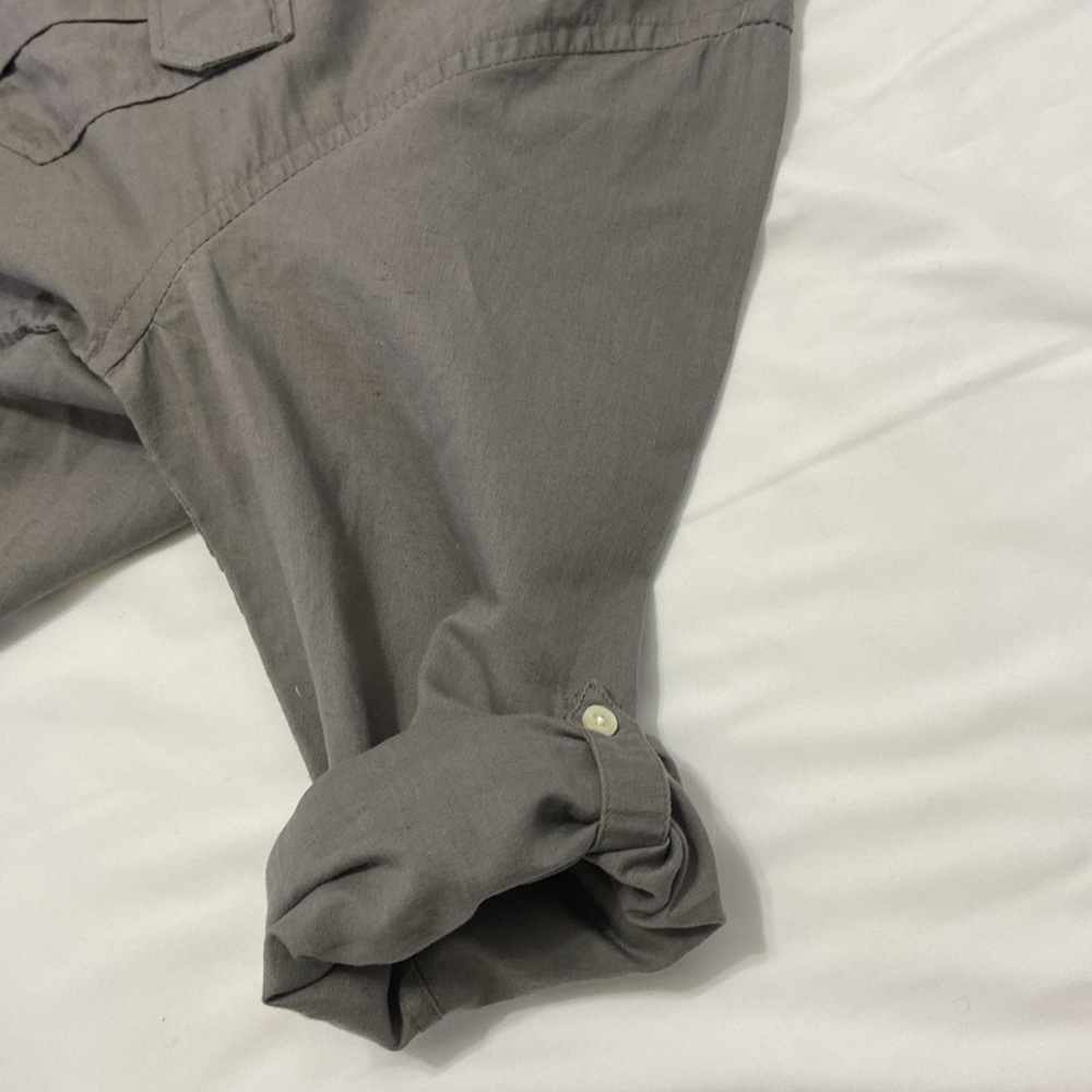 OLD NAVY,ON,MEN,GRAY,LINEN BLEND,BUTTON UP,LONG SLEEVE SHIRT.SIZE-XL. - Picture 11 of 13